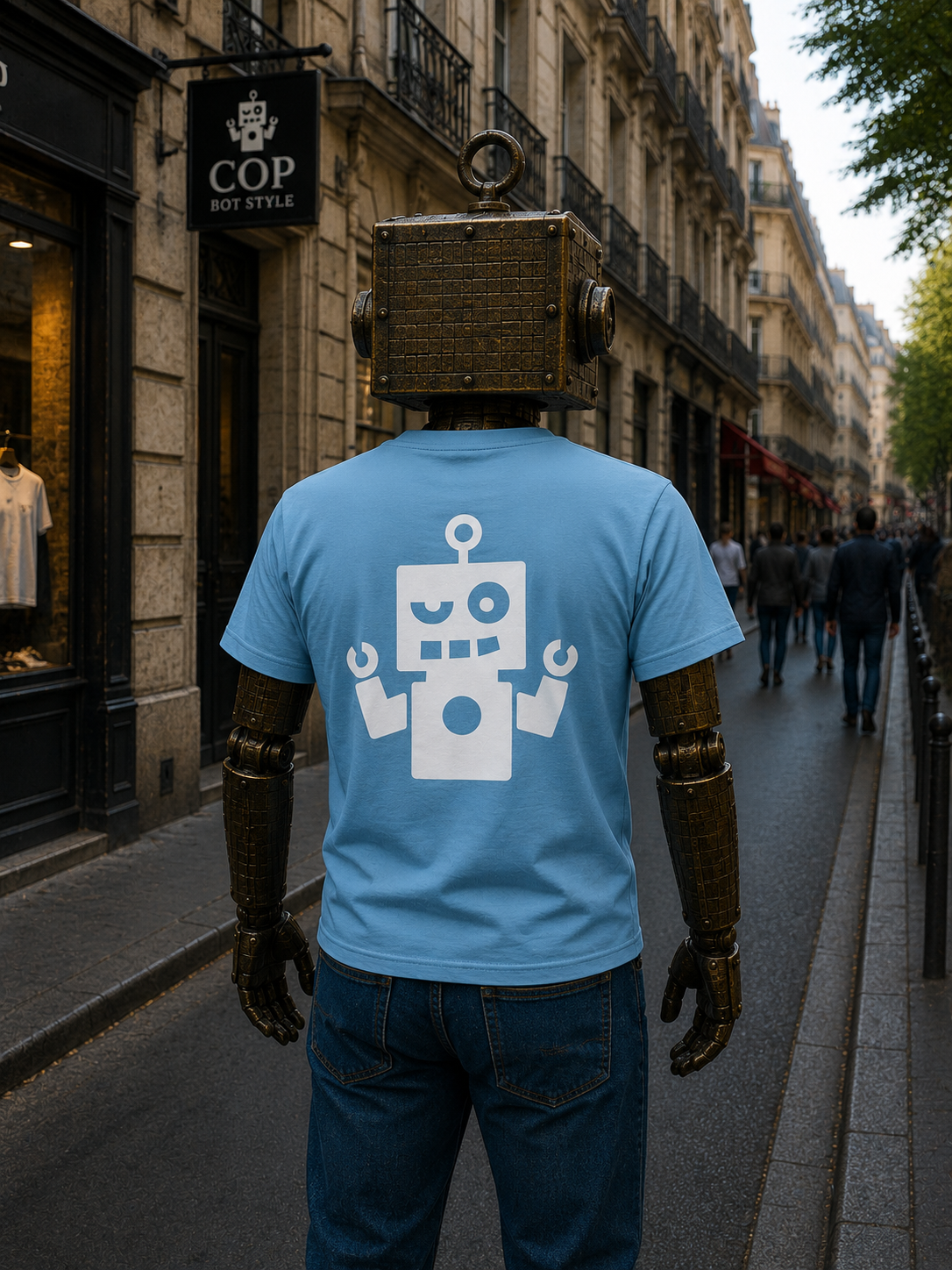 Camiseta azulin - logo blanco
