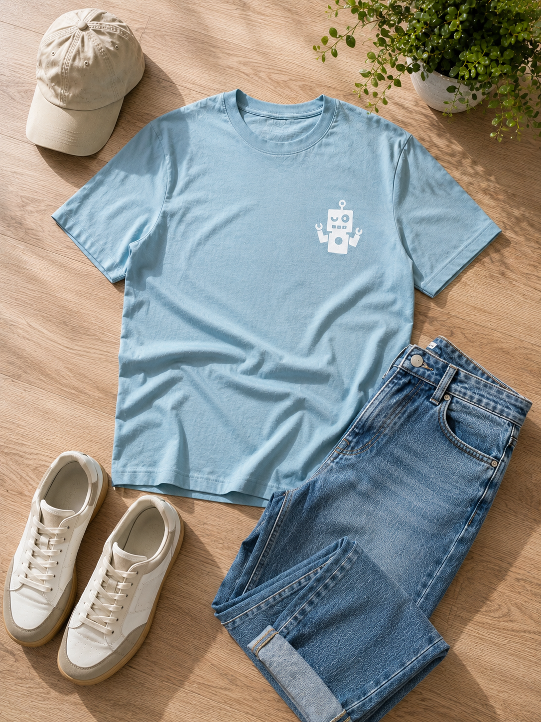 Camiseta azulin - logo blanco