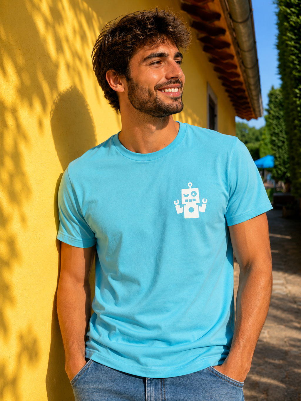 Camiseta azulin - logo blanco