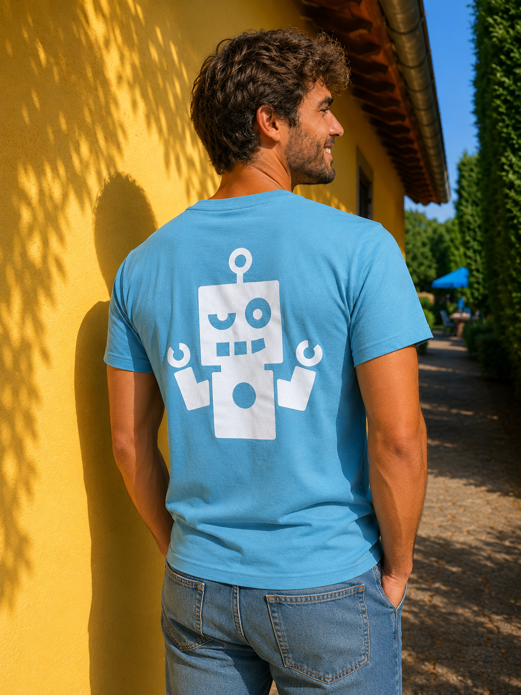 Camiseta azulin - logo blanco