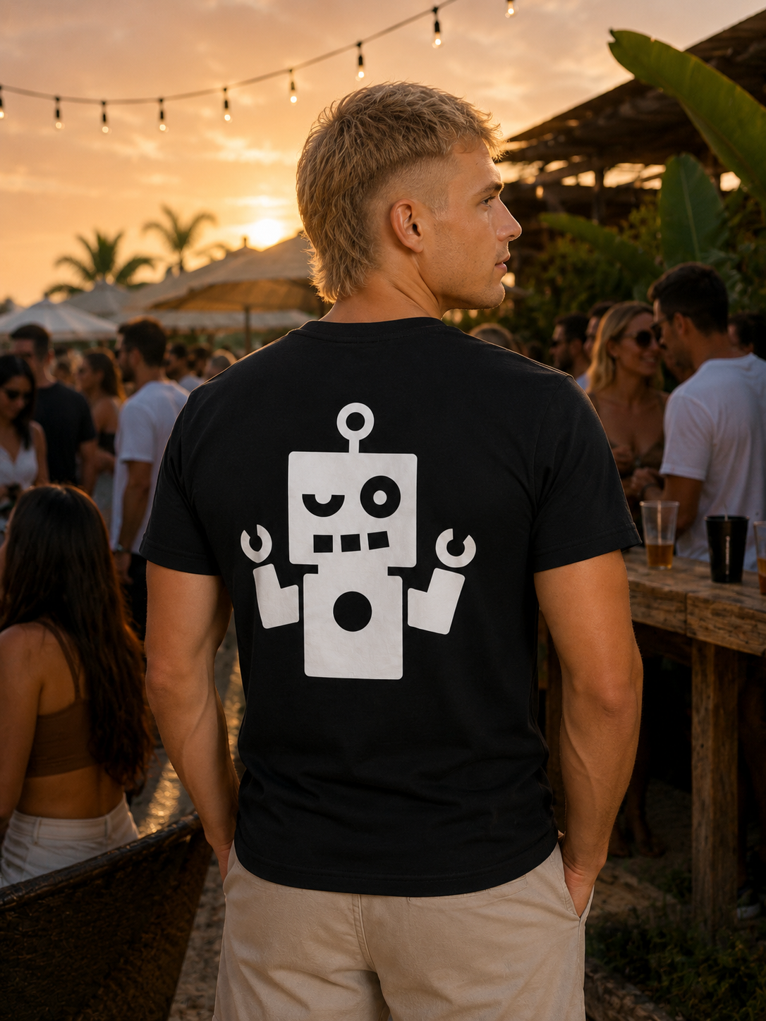 Camiseta negra - logo blanco