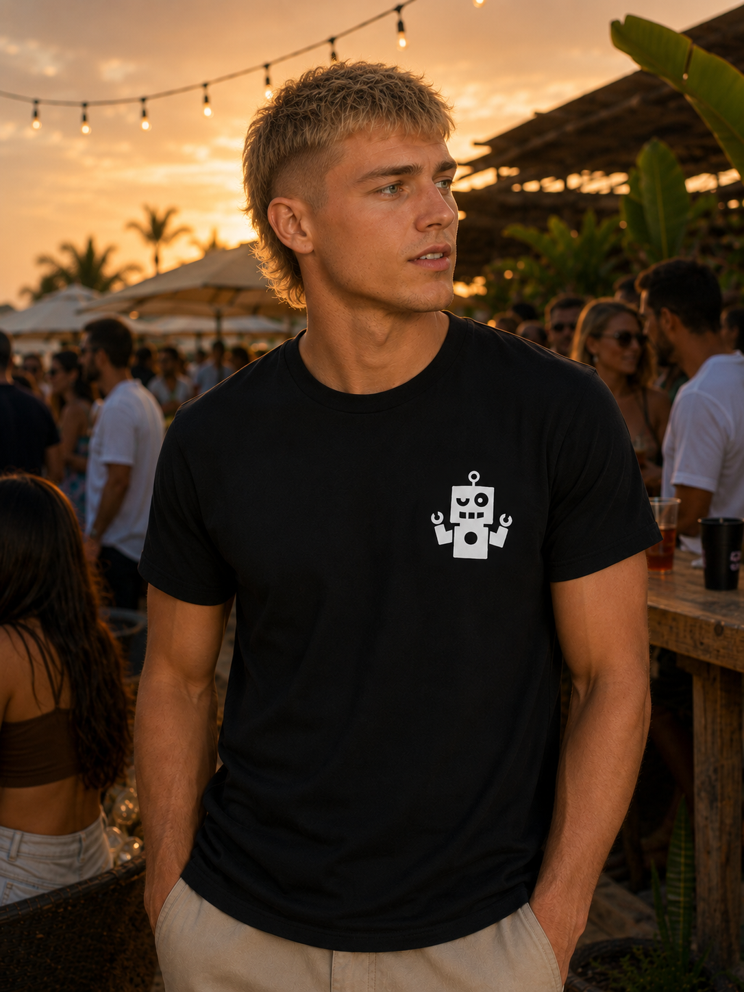 Camiseta negra - logo blanco