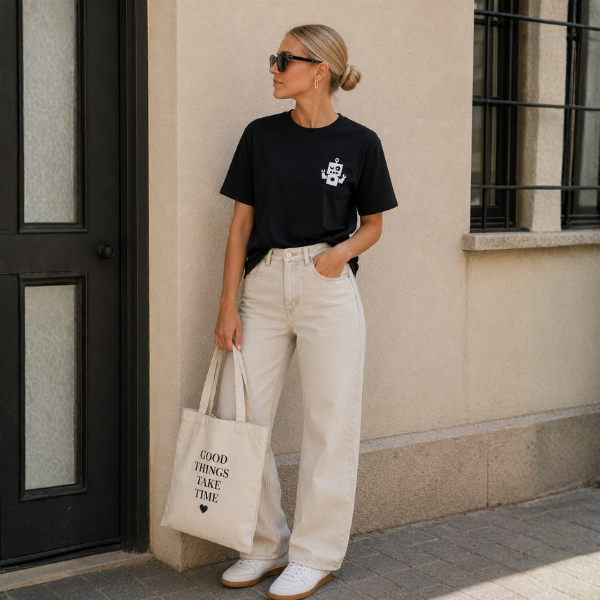 Camiseta negra - logo blanco
